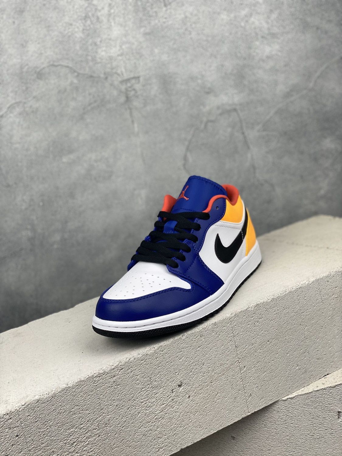 店】蓝黄湖人休闲运动低帮板鞋男女复古篮球鞋553558-123 耐·克aj