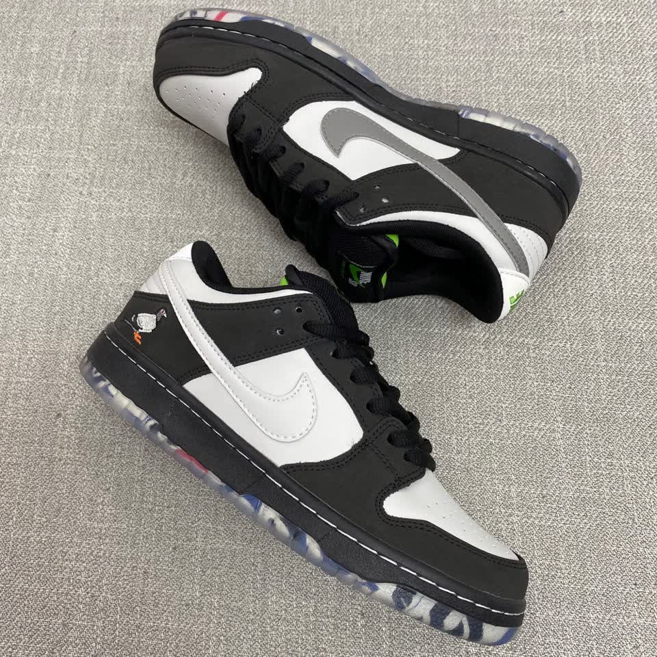 dunksb低帮黑鸽子联名竹子黑白拼接情侣休闲板鞋百搭运动鞋 dunk 黑鸽