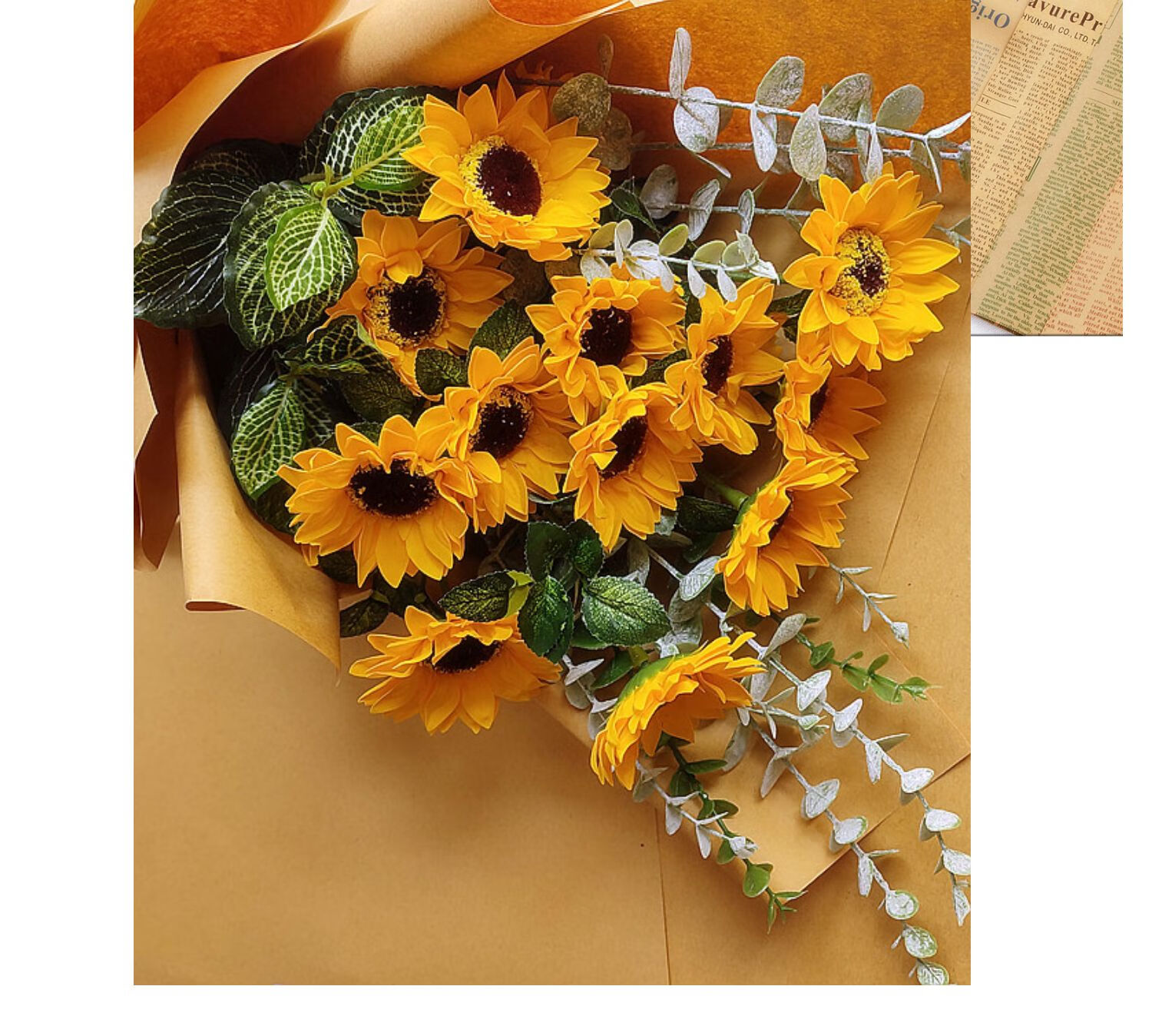 情人节复古英文欧雅纸旧报纸鲜花包装纸包花束干花包装材料牛皮纸