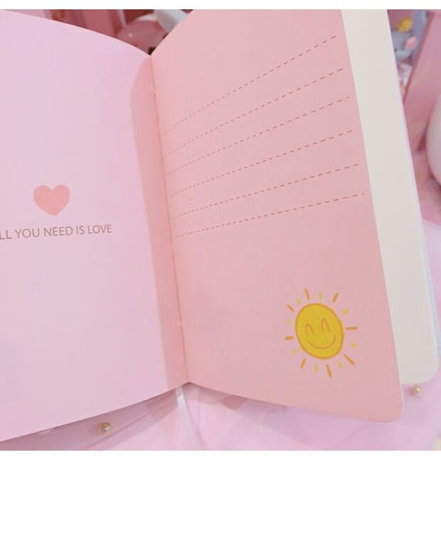 亮灯笔记本创意记事本手账本少女心女生日记本送同学简约丰宝乐蓝色