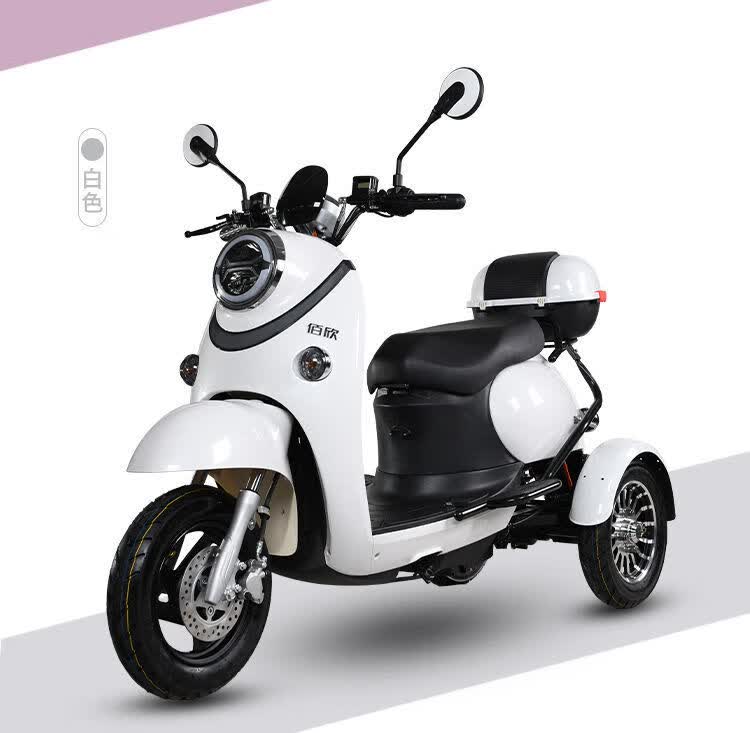 2022新款小龟王电动三轮车成人家用小型代步接送孩子电瓶车电三轮粉色