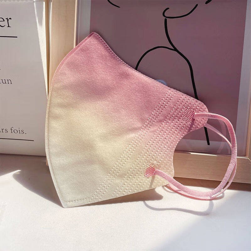 3d立体纯欲腮红口罩粉色渐变独立包装时尚高颜值透气轻薄 3d杏 粉