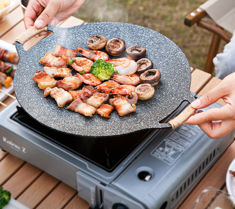 新升级烧烤世家烤盘户外露营烤盘韩式烤肉盘卡式炉烧烤盘铁板烧烤肉锅