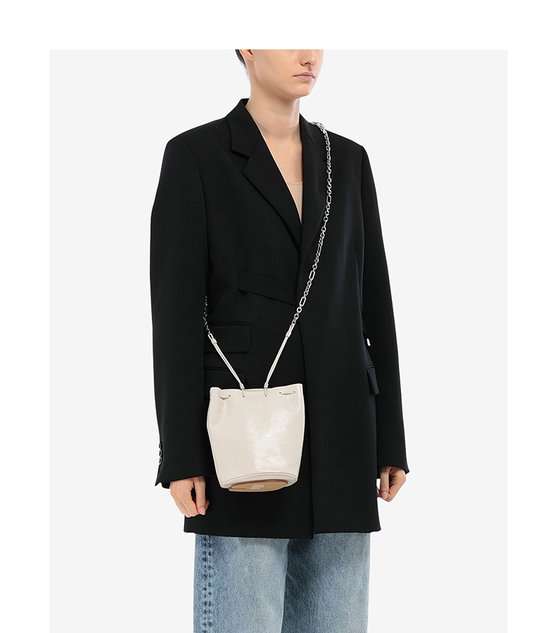 maisonmargiela马吉拉女士四角缝线纹理水桶链条包单肩包t2003灰咖啡