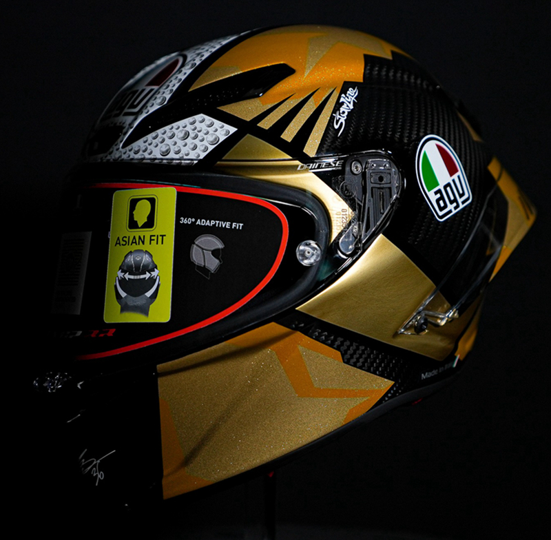 pista gprr70周年罗西日月罗拉轨迹串珠摩托车赛道碳纤维头盔 sepang