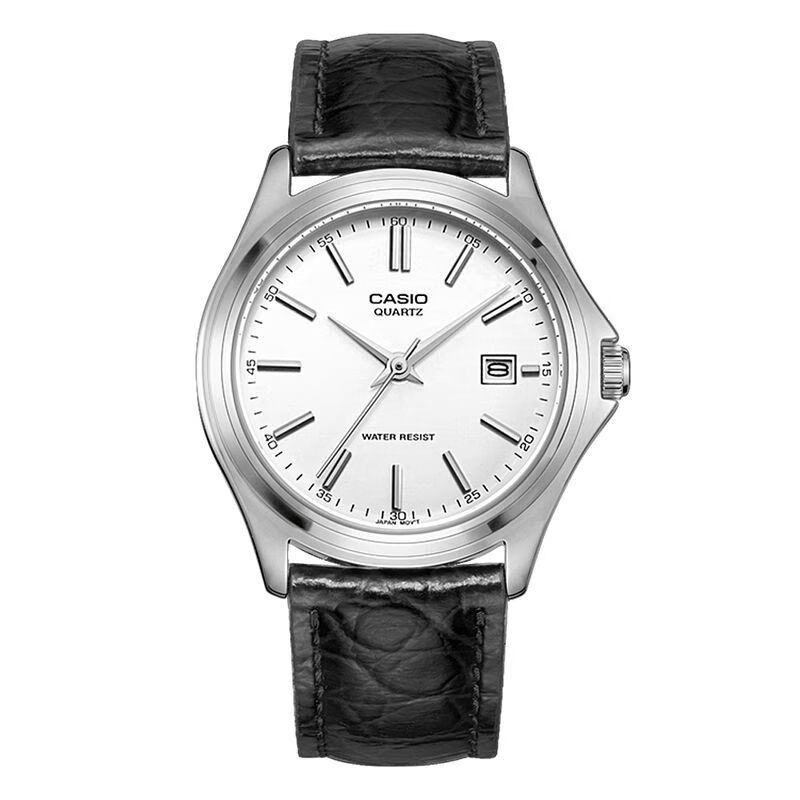 海外代购casio手表男商务钢带皮带防水指针带日历学生石英表mtp1183