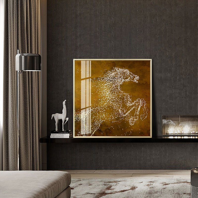 卫生间装饰画防水浴室厕所挂画晶瓷画简约抽象轻奢马装饰画客厅玄关