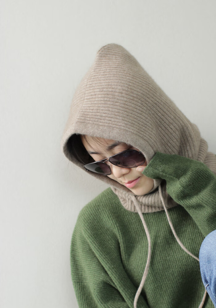 新品假领子男冬季针织假领子带帽男女保暖仿帽子护耳包头脖套一体百搭