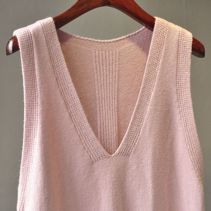 针织马甲女宽松无袖毛衣秋装新款中长款韩版套头v领毛线背心外穿外套