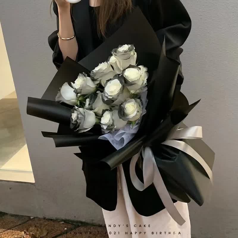 七夕恋黑骑士黑色玫瑰花束北京生日小众鲜花速递上海杭州南京同城配送