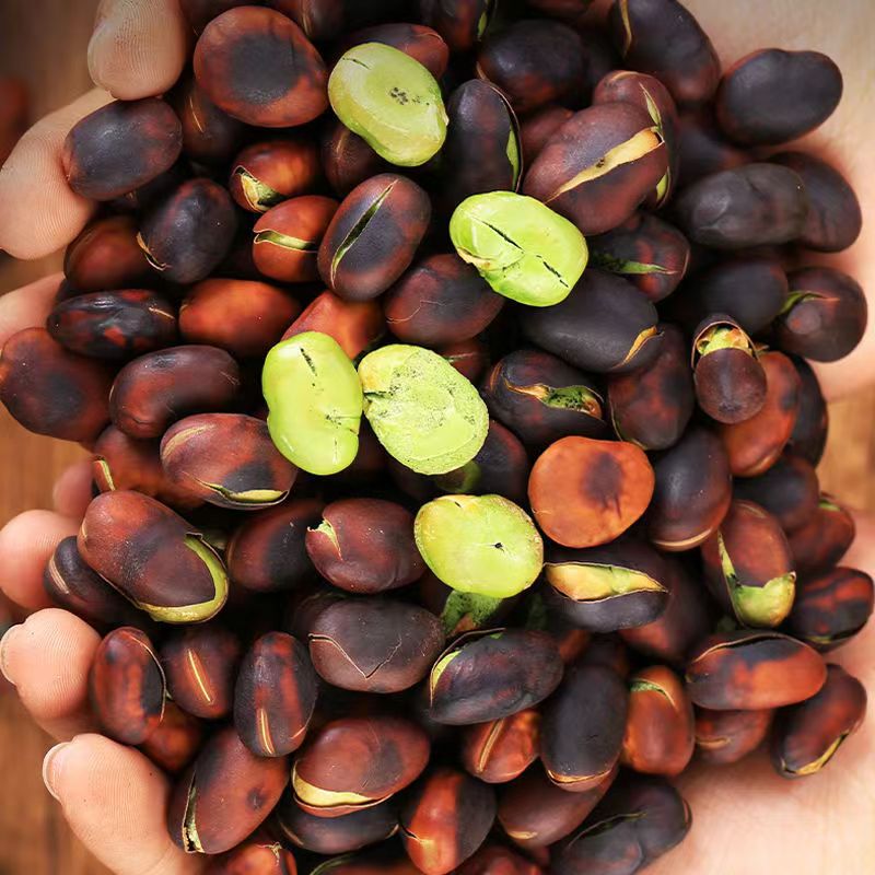 黑皮炭烧绿心蚕豆 云南特产 黑皮炭烧 绿心蚕豆保山原味炭烧 绿心蚕豆