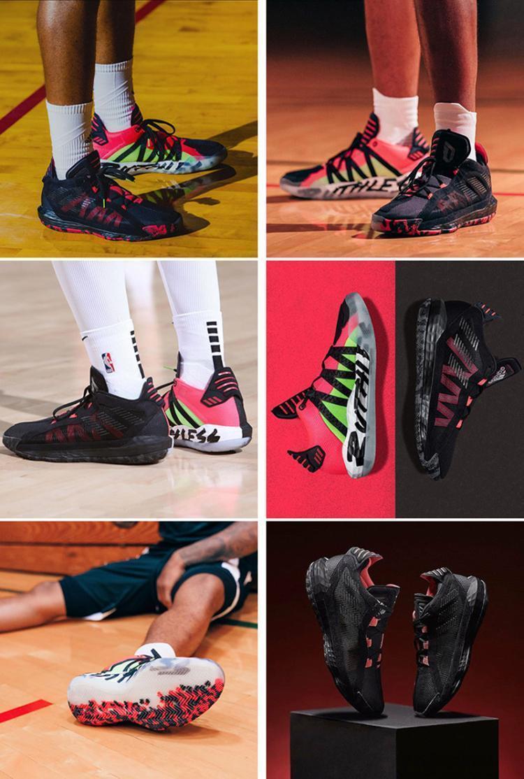 利拉德6代gca全明星鸳鸯dame6撕裂之城灰珊瑚粉月篮球鞋 利拉德6-桔黄