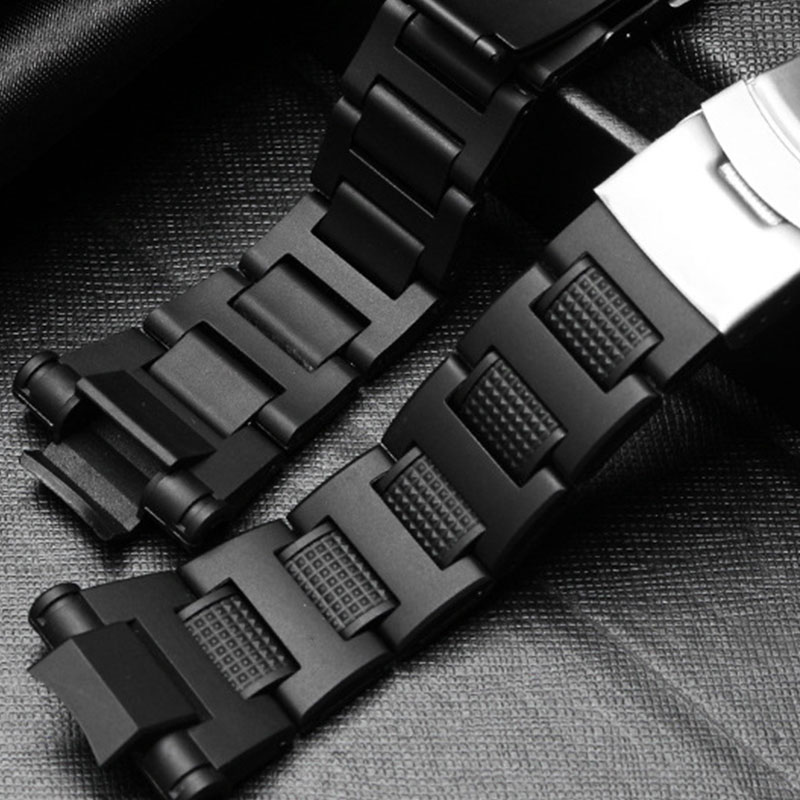 2022新品代用卡西欧塑钢表链gshockg10001100空霸gw1100宓蝶黑色黑扣0