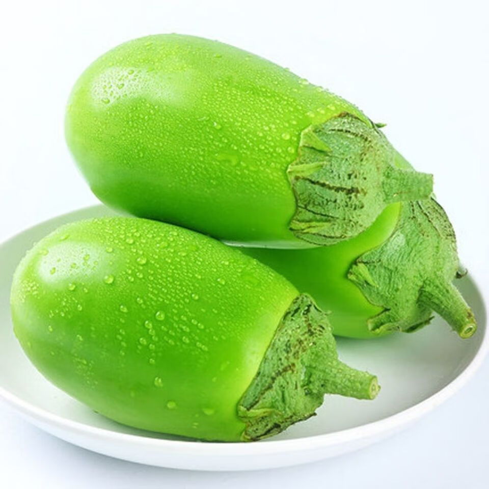 茄子新鲜河南特产现摘现发农家自种生吃大茄子新鲜绿茄子圆茄子1斤