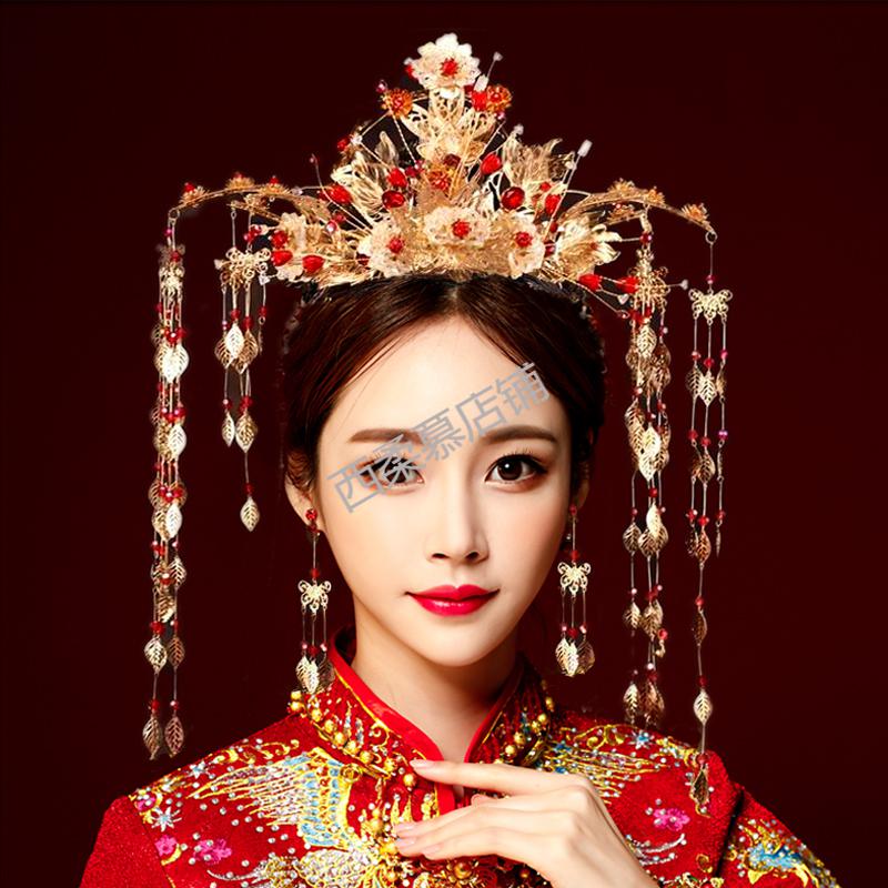 circinus 秀禾服头饰2022年新大气宫廷皇后凤冠新娘结婚中式秀和古装