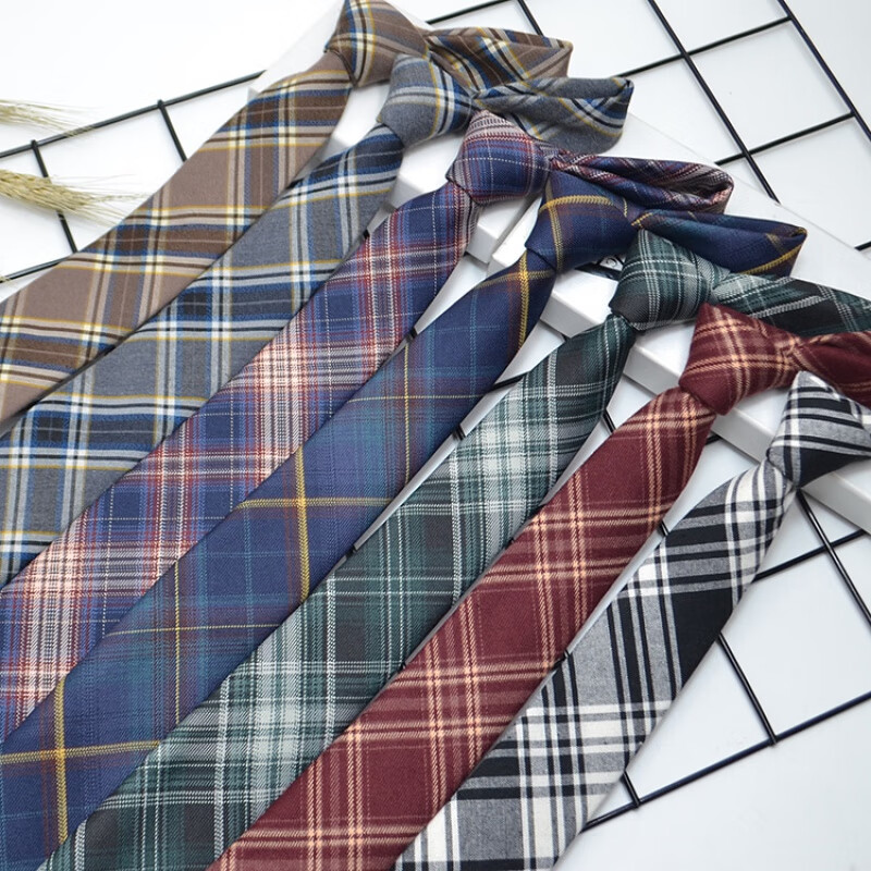 日系格子手打领带高中生jkdk制服英伦学院风男女生休闲款青思jk手打款