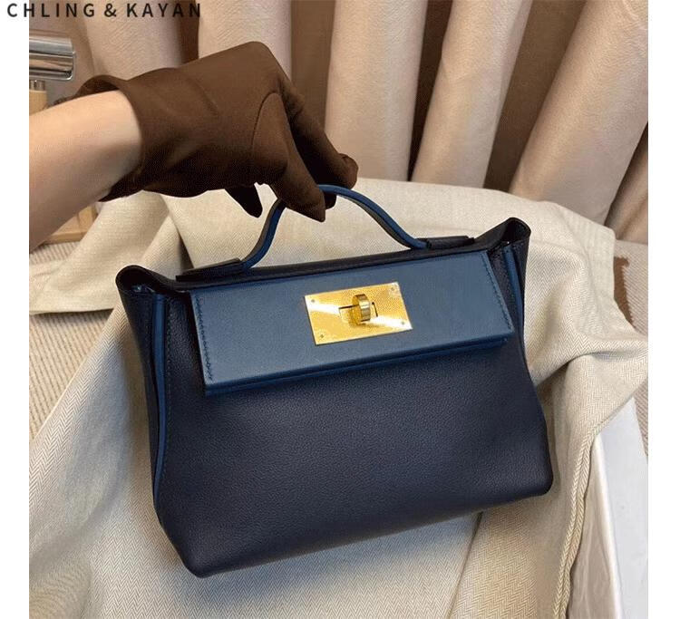 ck女包chling kayan旗舰店女包2022新凯莉包2424mini头层牛皮饺子包