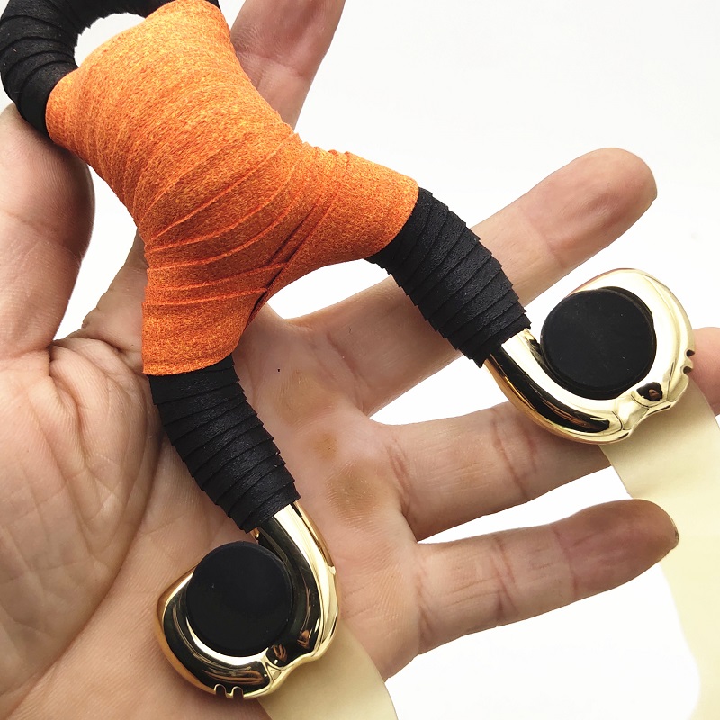 易携带容易绑皮筋实战竞技弹弓黄铜羚羊弹弓手工冷弯精准圆皮筋反曲