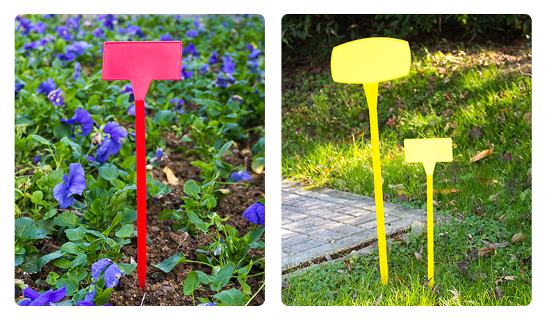 大田弓形插地牌斜面插地标签园艺果蔬插地标签一体式斜面30黄色大斜面