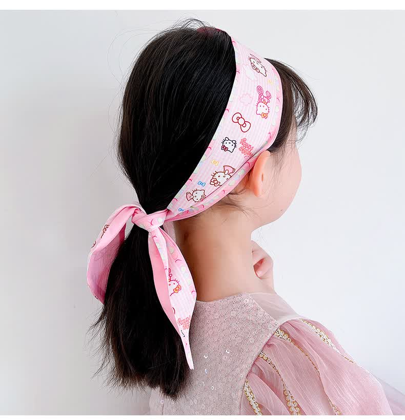 魅丽饰季儿童发带小女孩绑发头饰韩版蝴蝶结可爱公主宝宝丝巾女童发饰