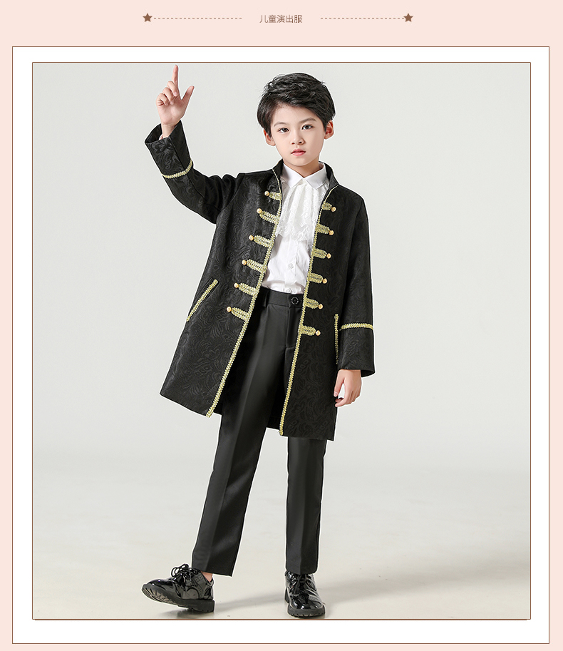 万圣节男童演出服cosplay吸血鬼角色扮演礼服裙儿童化妆舞会服装图片