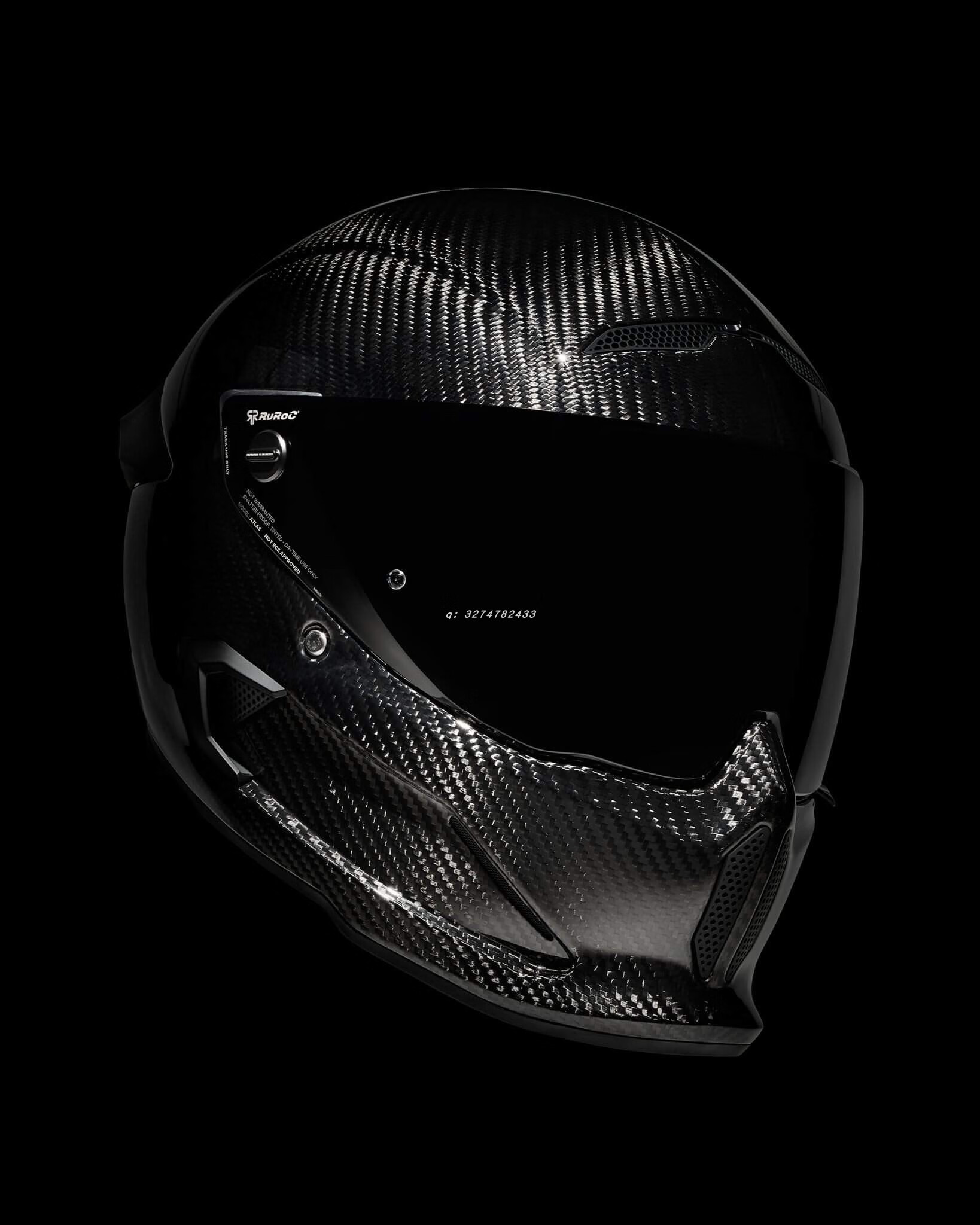 罗宁头盔蓝牙耳机ruroc罗宁atlas 403碳纤维机车哈雷摩托车头盔男 军