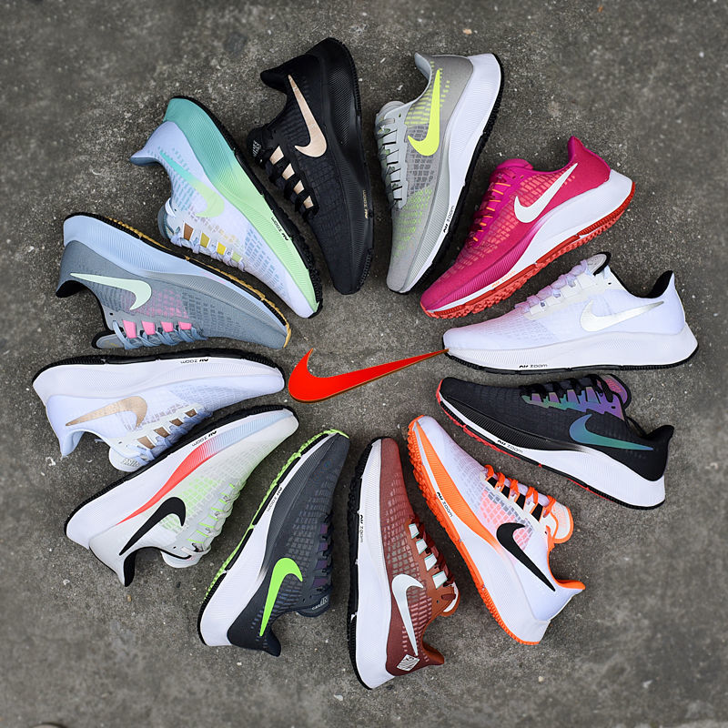 37代男女跑步鞋登月37 air zoom 气垫减震轻跑鞋情侣运动鞋 37紫罗兰