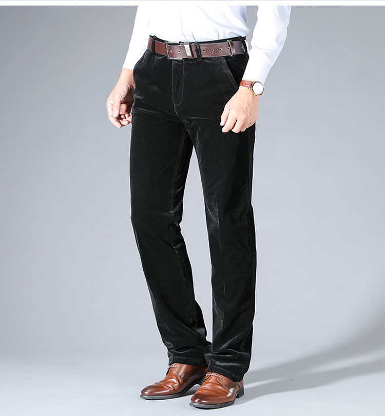 卡帝乐鳄鱼轻奢高档男装加厚冬灯芯绒男裤男士粗条绒宽松长裤子高腰深