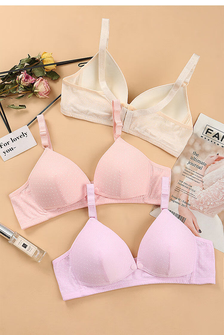 孕妇哺乳内衣聚拢下垂哺乳期文胸无钢圈喂奶文胸前开扣胸罩薄款 蛋黄