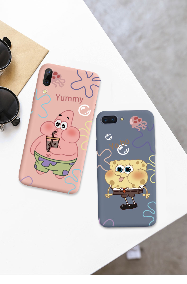 opporeno5pro手机壳派大星r17情侣款reno4海绵宝宝r15标准版趣味r11s