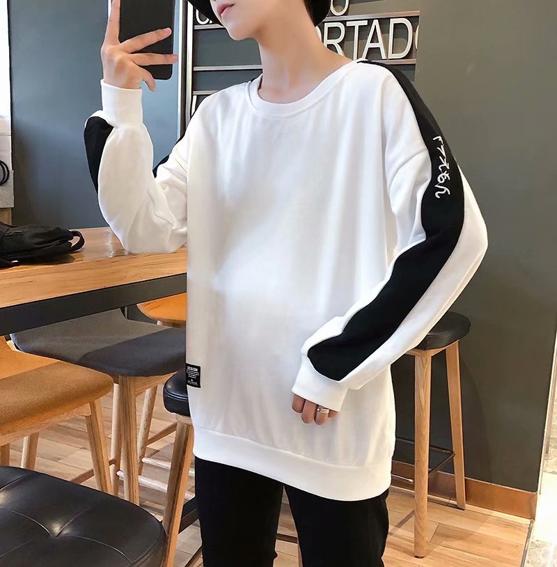 秋季男士长袖t恤韩版嘻哈潮牌套头卫衣ins衣服秋装秋衣打底衫国潮