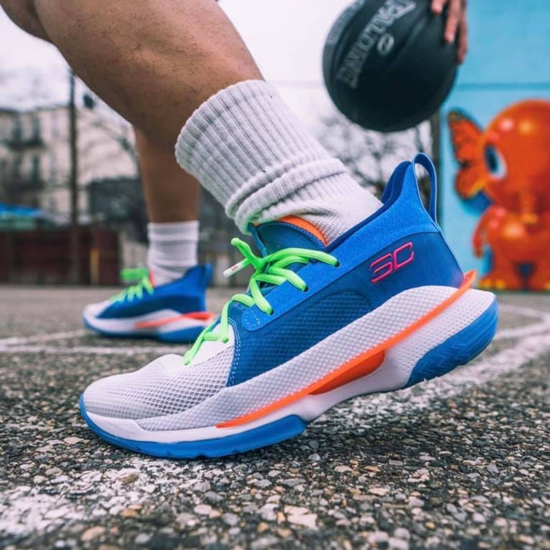 ua7代中国年curry 7糖果鸳鸯勇士主场圣诞实战耐磨篮球鞋 7白黑金 39