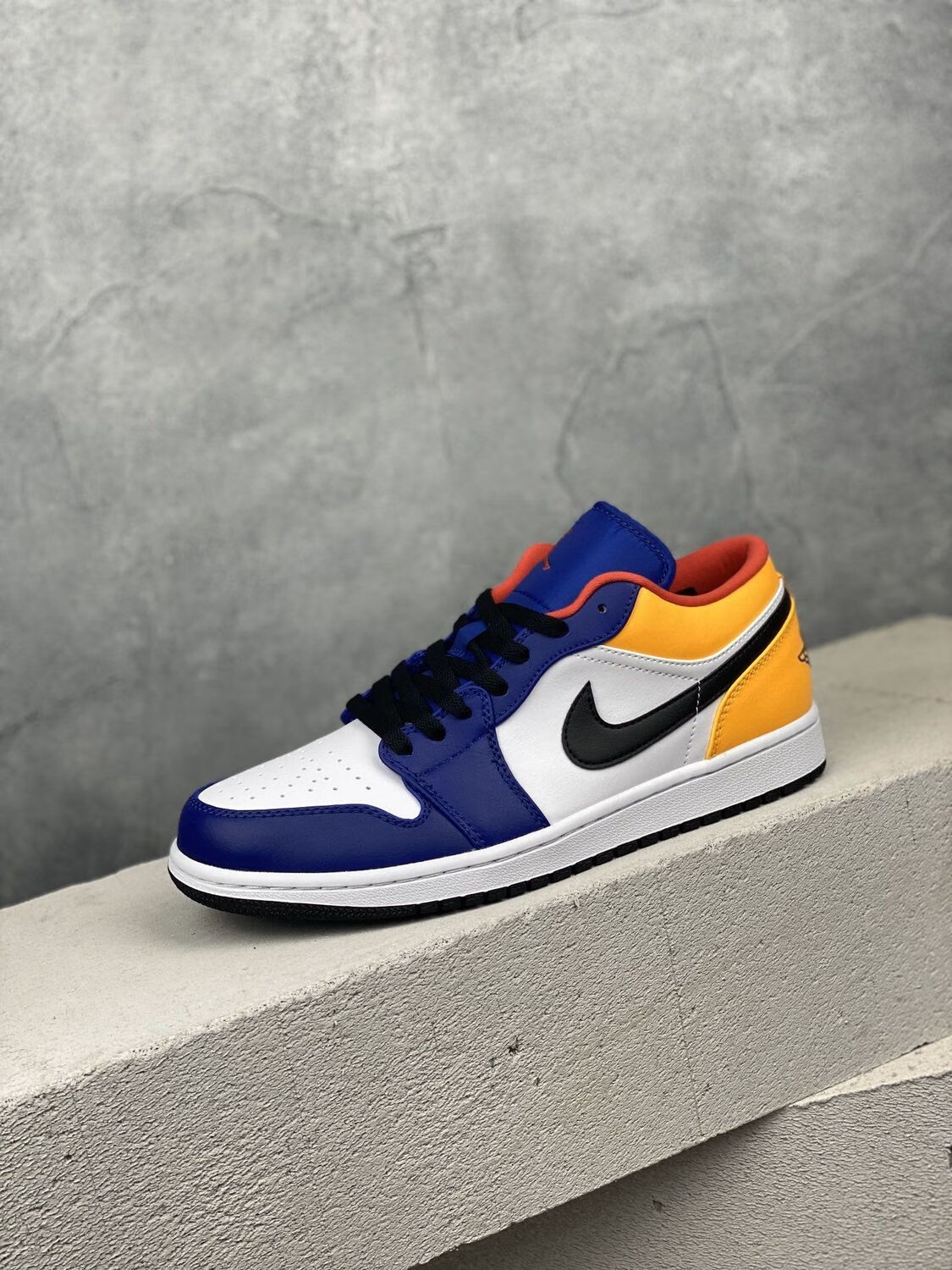 店】蓝黄湖人休闲运动低帮板鞋男女复古篮球鞋553558-123 耐·克aj