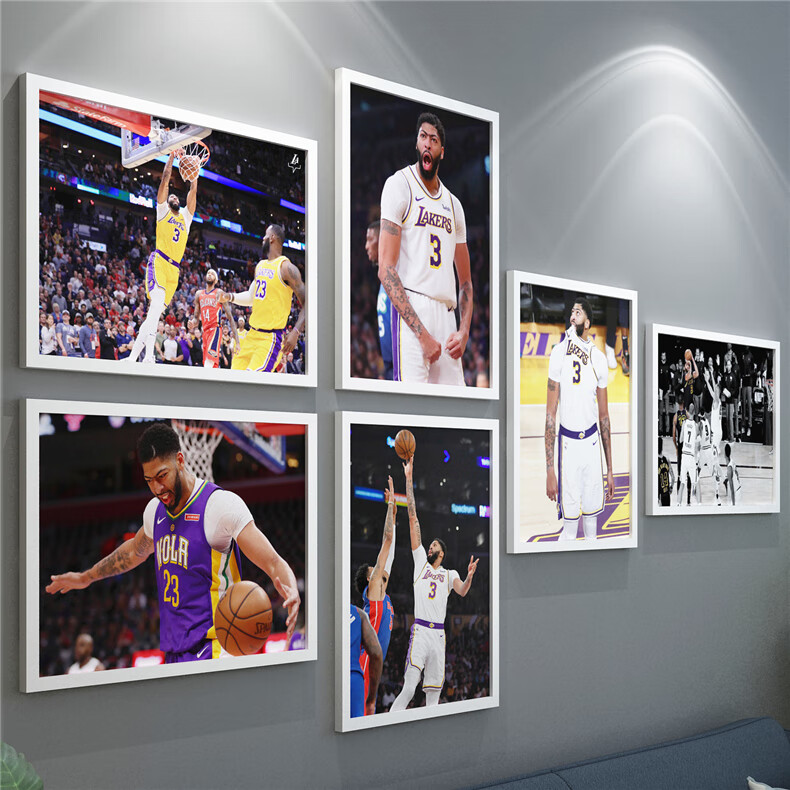 詹姆斯湖人总nba夺冠海报挂画 戴维斯霍华德浓眉哥壁画 湖人集合011