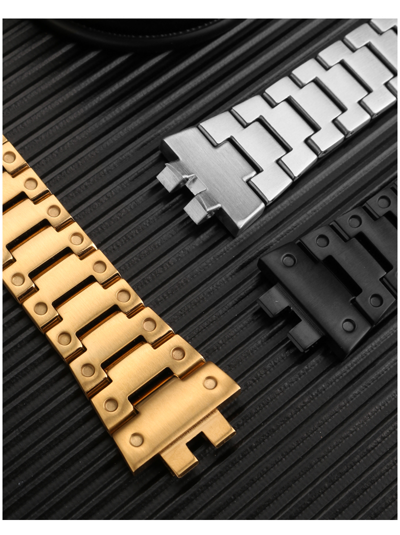 适配卡西欧表带g-shock35周年金砖银砖小方块3459 gmw-b5000精钢手表