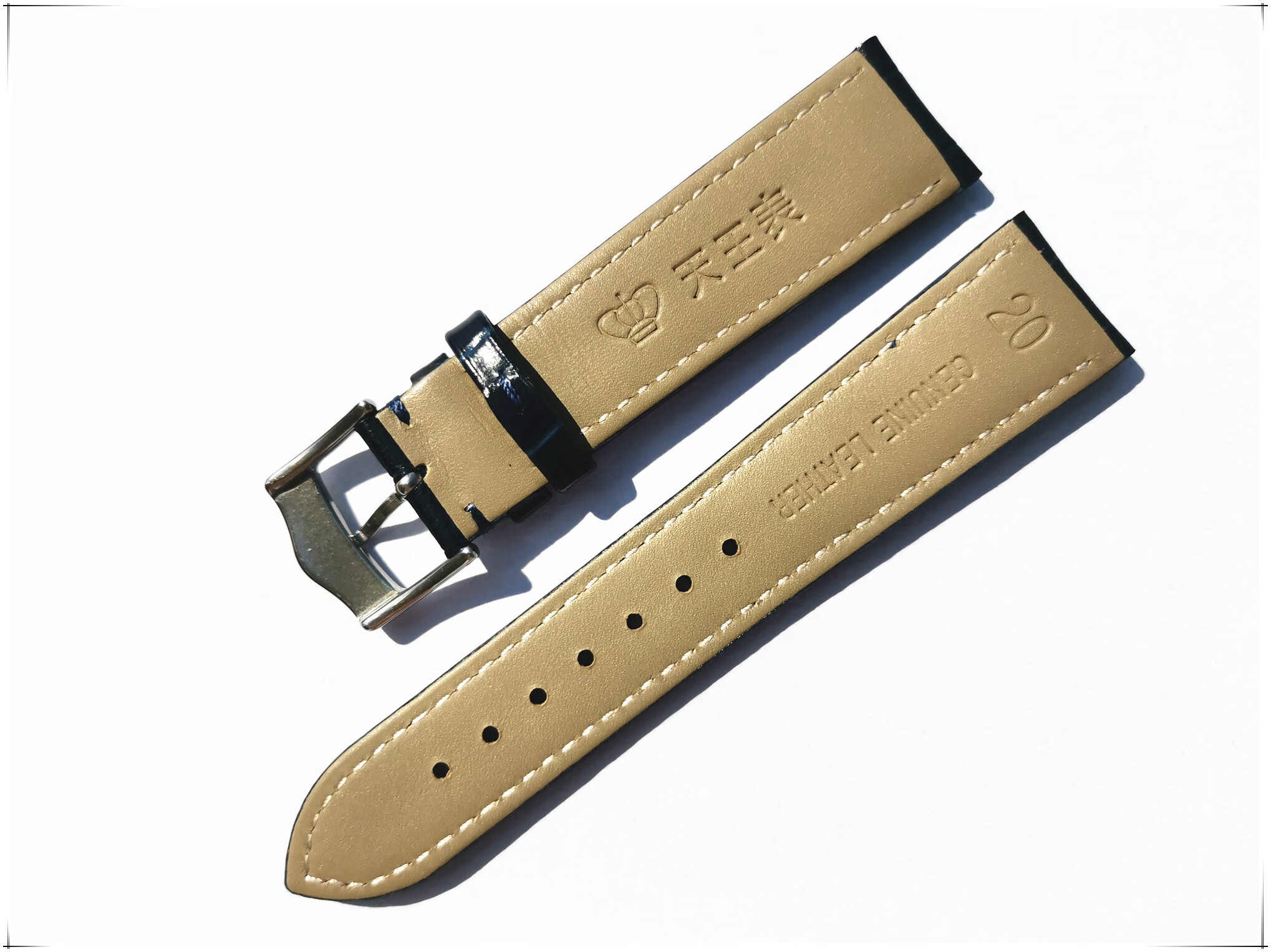 手表表带ls3874s gs5740p 5844p真牛皮男女士腕带针扣20 21mm 红色带