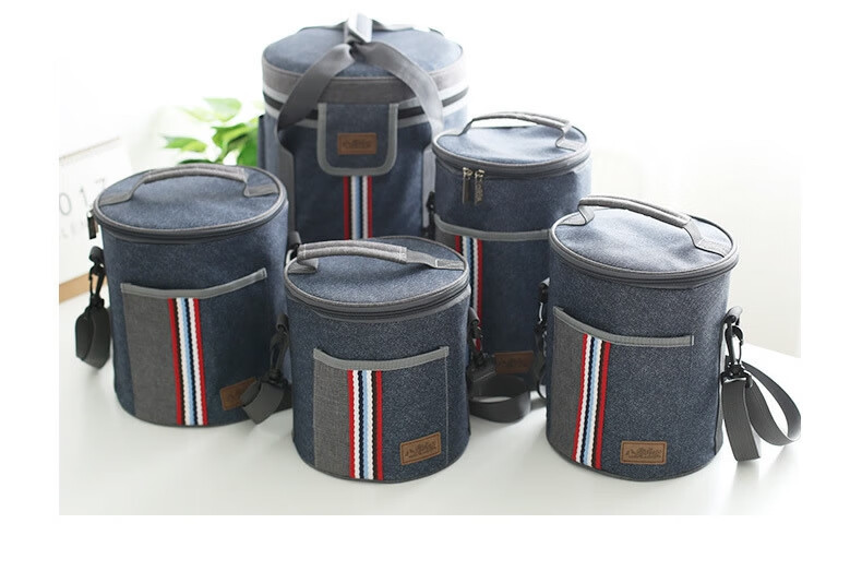 【新品上市】圆形饭盒袋保温桶套手提便当包加厚保温袋带饭包装碗午餐