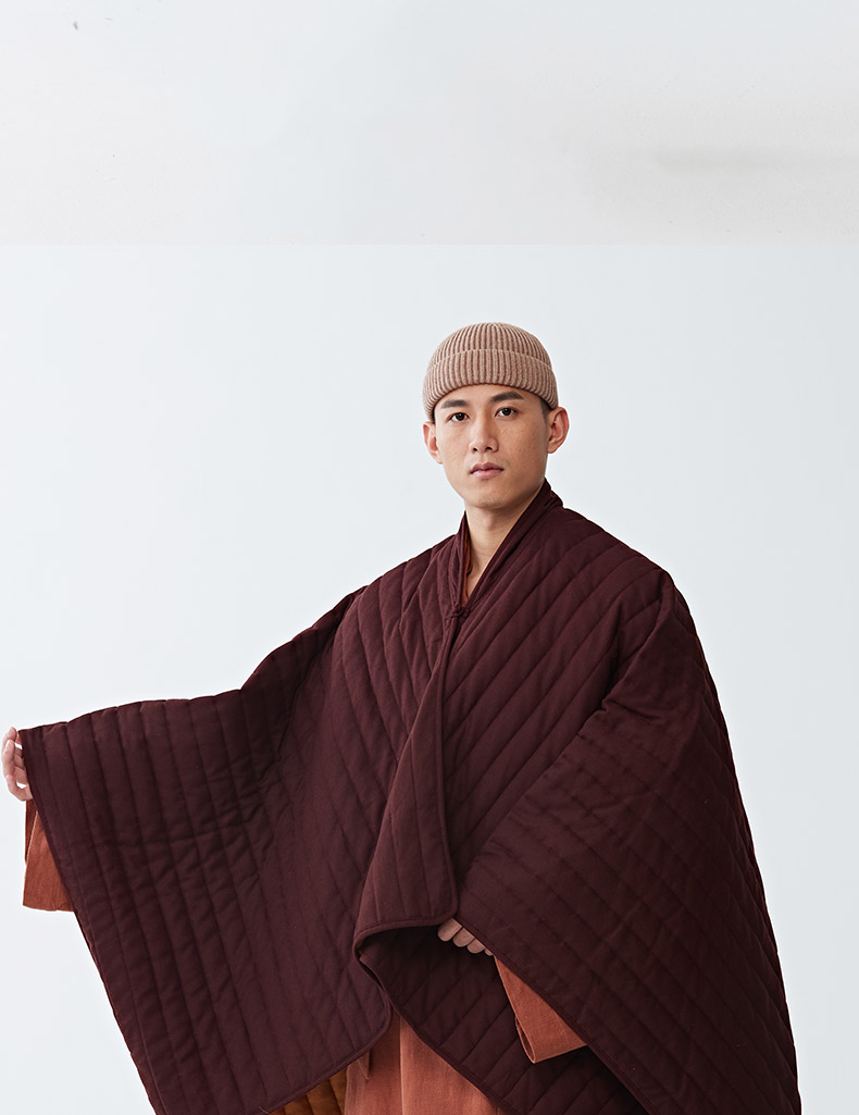 慈缘居士僧人禅七打坐禅修保暖夹棉有领多用保暖包腿披肩两色 品质