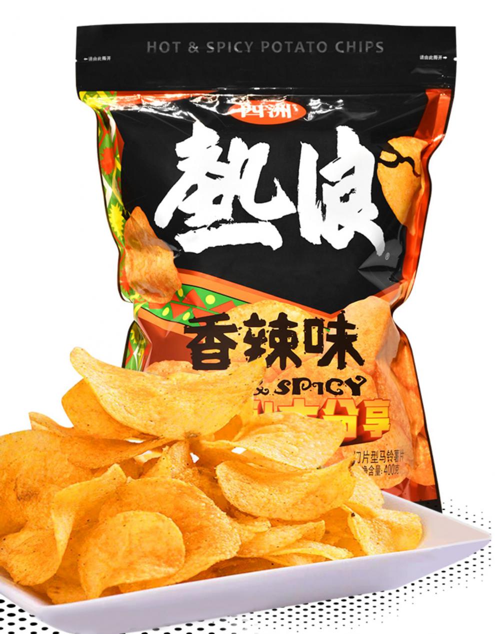 四洲热浪香辣味薯片 大包装大巨型整箱休闲聚会办公室食 海盐味波浪