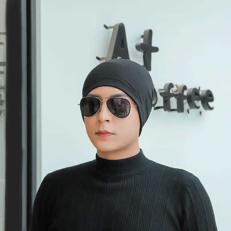 芭雅莲睡帽男夏薄款男士帽子无檐春秋冬天头巾帽子睡帽男韩版潮套头帽