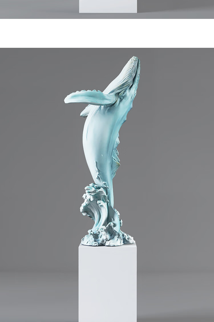 轻奢高端高档鲸鱼摆件客厅大型落地玄关电视柜沙发旁边装饰品乔迁新居