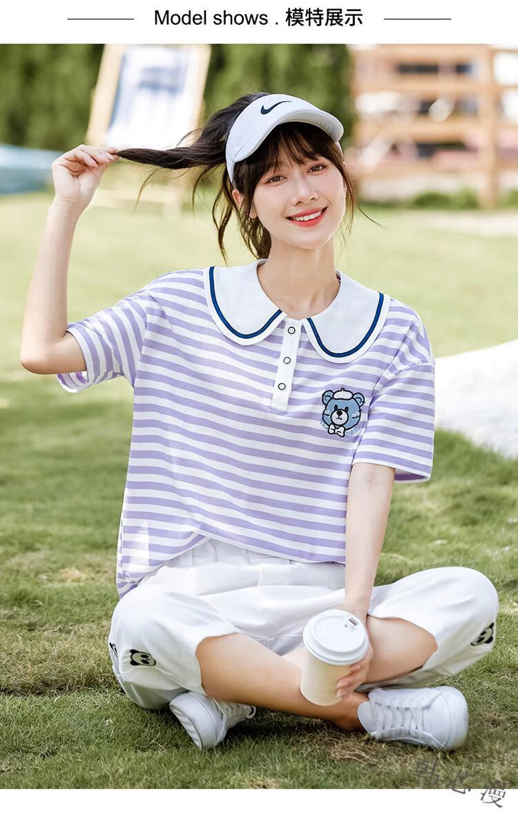 韩芯漫时尚运动套装女夏季七分运动裤女休闲套装宽松韩版少女夏装初中