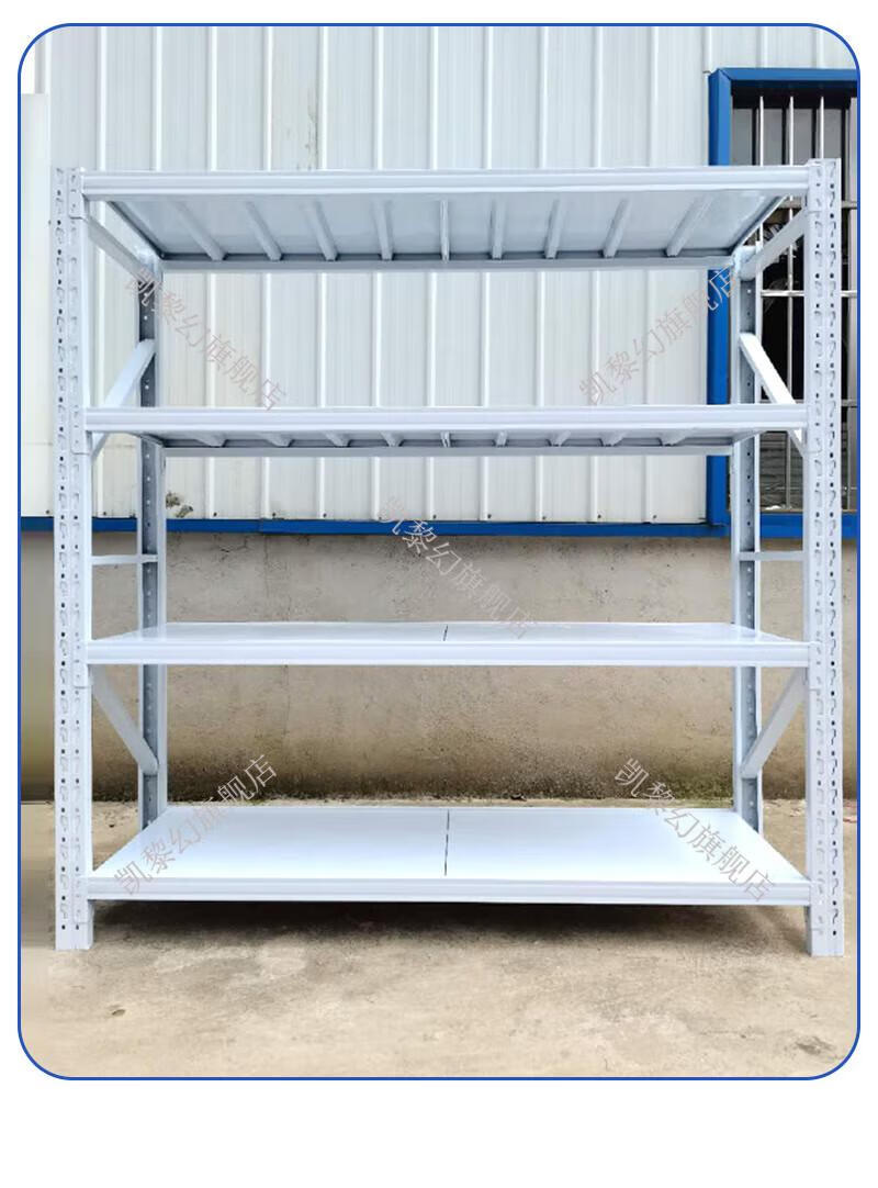 储藏室储物架中型重型货架展示架多层简易组装铁架仓库货架批发 五层