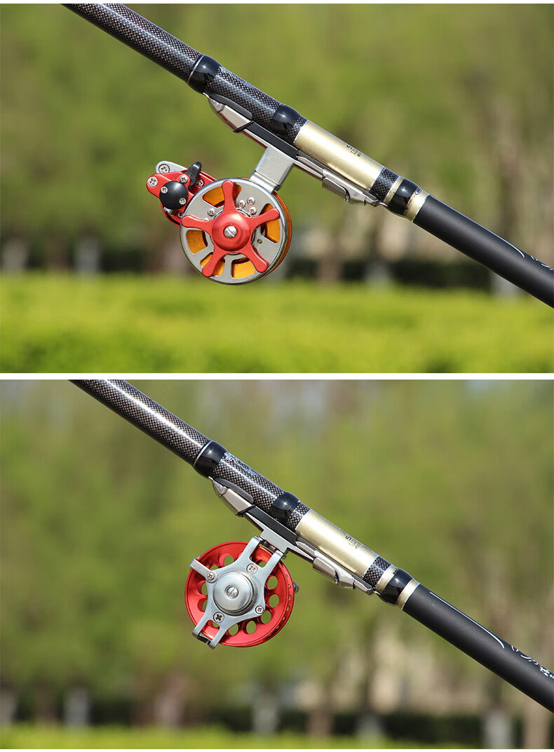 1米手竿车竿钓杆鱼竿套装 超硬8.1米 金属倍速轮 礼包