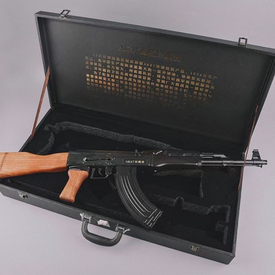 枪酒ak47酒水珍藏酒白酒酱香型摆件收藏酒工艺送礼礼盒白酒 八一杠