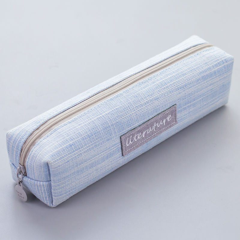 笔袋女生简约初中生中学生少女心铅笔袋大容量文具盒袋m 灰色拉链 一