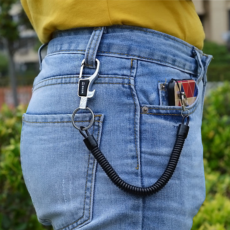 科创 弹簧钥匙链弹簧绳钥匙扣 手机弹簧挂绳伸缩腰挂老人防丢钥匙绳子