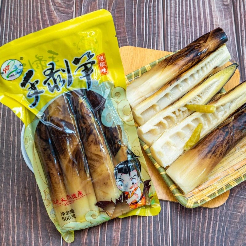 明良网红手剥笋 500g 明良网红手剥笋即食手剥笋香辣竹笋泡椒笋尖 (精