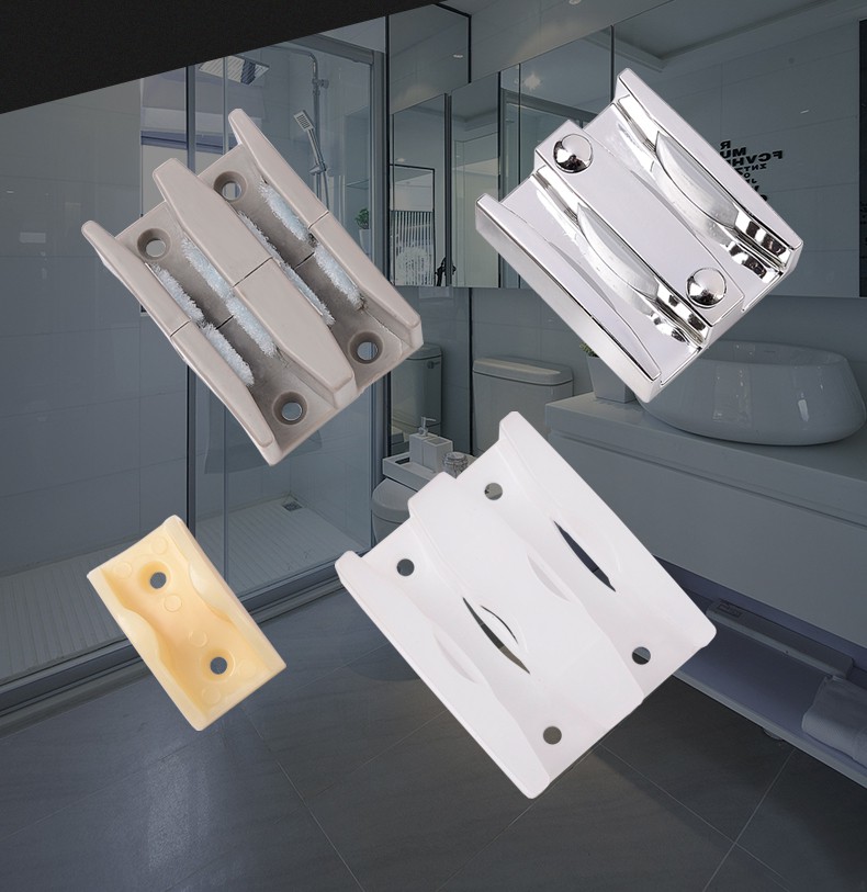 淋浴房限位器玻璃门定位器下滑块配件玻璃门导引块浴室移门止摆器大号