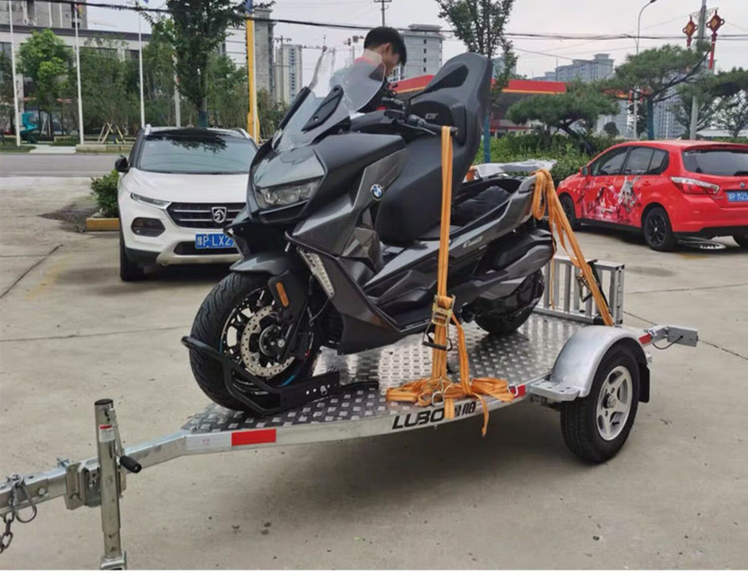 摩托车拖车重机车拖车牵引拖车挂车后挂式 越野 摩托车拖车架 双拖需